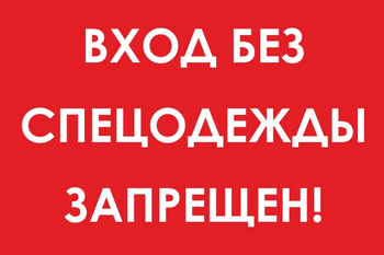 И39 вход без спецодежды запрещен! (пластик, 800х600 мм) - Охрана труда на строительных площадках - Знаки безопасности - Магазин охраны труда и техники безопасности stroiplakat.ru