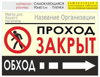 Информационный щит "обход справа" (пленка, 90х60 см) t08 - Охрана труда на строительных площадках - Информационные щиты - Магазин охраны труда и техники безопасности stroiplakat.ru